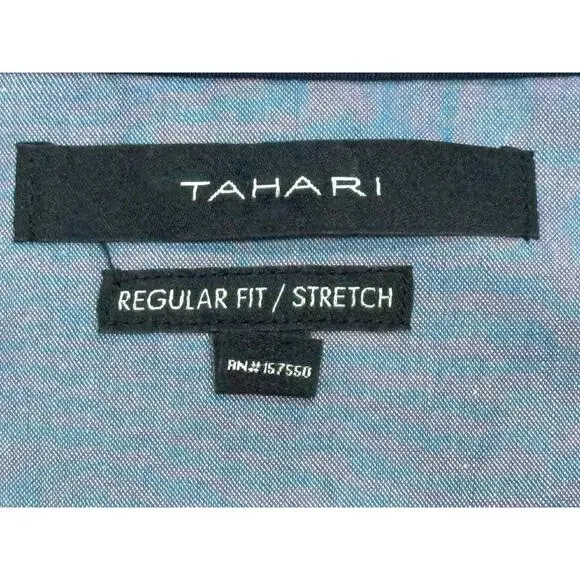 Tahari Regular Fit Stretch Dress Shirt Maroon Mens 2XL - Picture 7 of 8